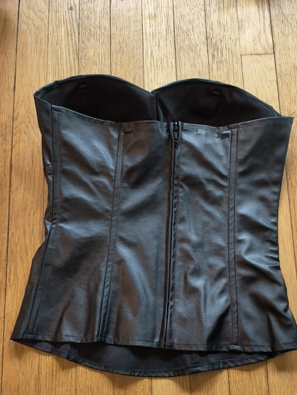 Charlotte Russe Black Strapless Faux Leather Bustier - Picture 6 of 9